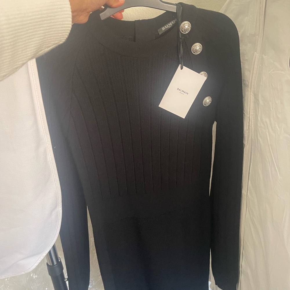 Balmain Black long sleeve Dress